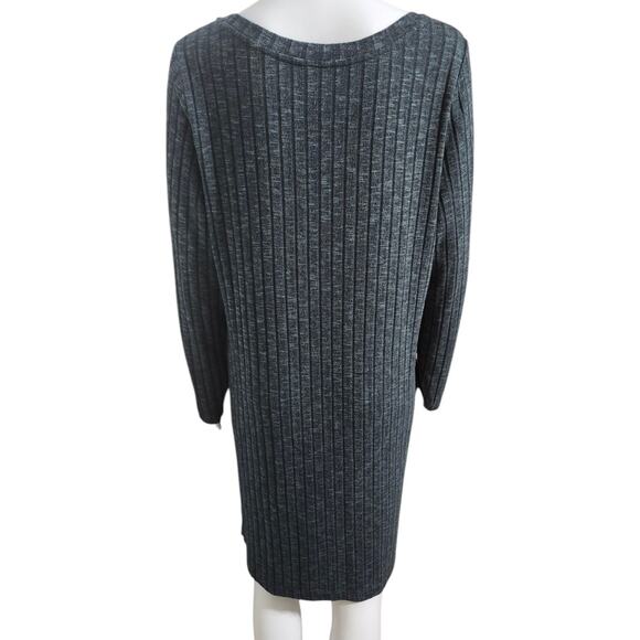 Soma Medium Ribbed Knit Side Slit Tunic SAGE Green Longline Blouse Top Shirt - Picture 7 of 13